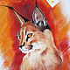 T-shirt with hand-painted Caracal. T-shirts. Kozachenko_Hand painted clotthing. Online shopping on My Livemaster.  Фото №2