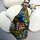Order Sunny landscape-large pendant with author's painting on stone. lacquer miniature. Livemaster. . Pendant Фото №3