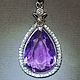 Кулон с крупным природным аметистом и белыми топазами. Кулон. OLVIKSOL JEWELRY STORE. Ярмарка Мастеров.  Фото №4