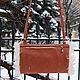 Муфта Сумка для рук из кожи с мехом овчины тиграда Рыжая. Сумка через плечо. Каторина Рукодельница HandMadeButik. Ярмарка Мастеров.  Фото №7