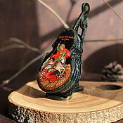 Русский стиль handmade. Livemaster - original item Ataúd miniatura de laca paleh George pobedonosets, 17/7/2 cm. Handmade.