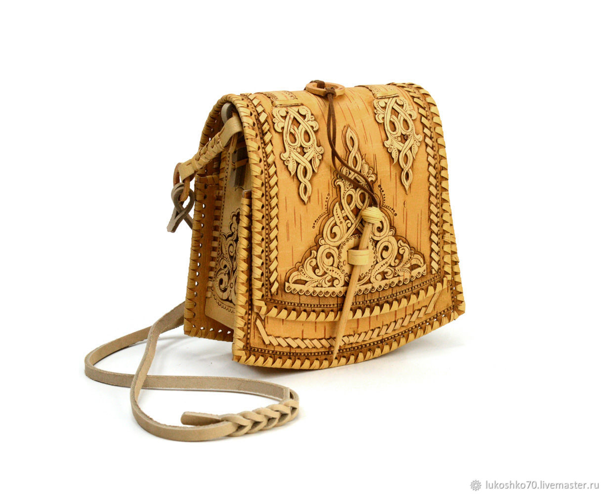 Handbag made of birch bark. Birch bark bag. bag handmade, Classic Bag, Tomsk,  Фото №1