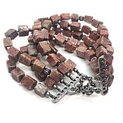 Украшения handmade. Livemaster - original item Bracelet made of natural stones Bricks. Jasper, silver plated fittings. Handmade.