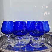 Винтаж handmade. Livemaster - original item Set of glasses, Bohemia, glass, twisted leg (7021). Handmade.