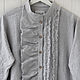 Boho blouse with ruffles made of 100% linen, Blouses, Tomsk,  Фото №1