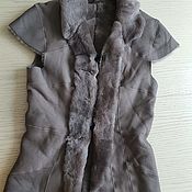 Одежда handmade. Livemaster - original item Women`s leather vest made of sheepskin grey. Handmade.