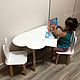 Детский стол и стульчики с деревянными ножками. Мебель для детской. Bambini Letto. Эко мебель на заказ. Ярмарка Мастеров.  Фото №4
