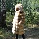 Coat with hood fur Siberian red Fox. the transverse layout, Fur Coats, Omsk,  Фото №1