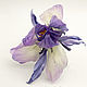 Iris silk 'Lilac dreams'. Brooch. Brooches. Nury Silk Flowers Kazakhstan (nurysilkflowers). Online shopping on My Livemaster.  Фото №2