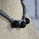 Black and grey necklace with volcanic lava linen and lava short black. Necklace. Ritasdreams (ritasdreams). My Livemaster. Фото №5