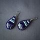 Drop earrings blue with glass lampwork. Earrings. selenawirejewelry. My Livemaster. Фото №6
