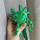 Гибкий аксолотль (водяной дракон, зелёный). Шарнирная кукла. Воображариум. Интернет-магазин Ярмарка Мастеров.  Фото №2