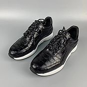 Обувь ручной работы handmade. Livemaster - original item Sneakers made of genuine crocodile leather, in black!. Handmade.