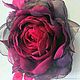 FABRIC FLOWERS. Chiffon rose brooch ' Purple'. Brooches. fioridellavita. My Livemaster. Фото №4