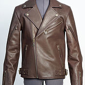 Мужская одежда handmade. Livemaster - original item Leather jacket brown men`s motorcycle. Handmade.