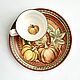 teacups: pumpkin. Golden autumn. Single Tea Sets. ArtFlera (artflera). Online shopping on My Livemaster.  Фото №2