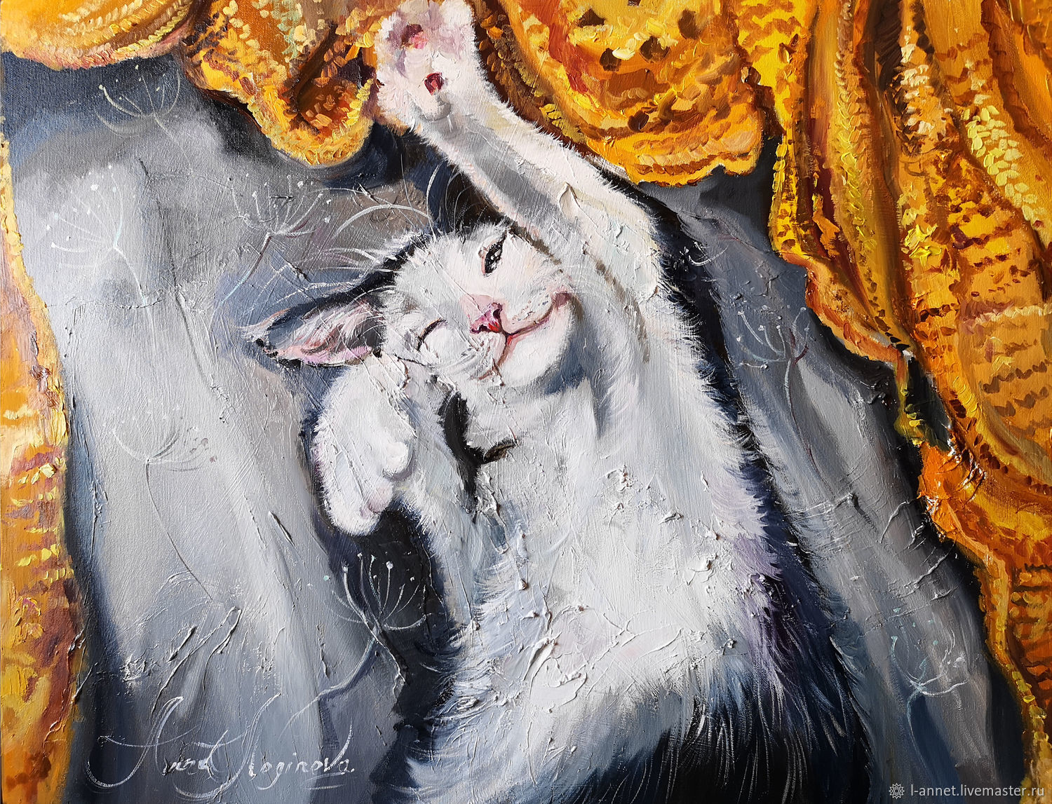 Koteyka-Painting with a cat on canvas, Pictures, Moscow,  Фото №1