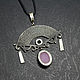 Rosy pendant made of 925 sterling silver with quartz and corundum BS0046. Pendant. Sunny Silver. My Livemaster. Фото №6