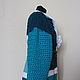 Turquoise knit coat ' Turquoise squares '. Coats. vyazanaya6tu4ka. My Livemaster. Фото №4