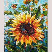 Картины и панно handmade. Livemaster - original item Sunflowers painting on canvas Buy a picture of a field of sunflowers. Handmade.