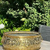 Винтаж handmade. Livemaster - original item Jardiniere Art Nouveau, brass, France. Handmade.