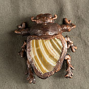 Украшения handmade. Livemaster - original item Copper Brooch Scarab Beetle Flint.. Handmade.