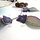 Set of Earrings and Pendant Lilac Hydrangea Skeletonized Resin Leaf, Jewelry Sets, Taganrog,  Фото №1