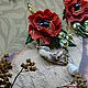 Серьги"истории цветущих маков ". Серьги классические. 'Приручая сны' - скульптурная миниатюра (priruchaya-sny). Ярмарка Мастеров.  Фото №11
