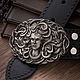 Leather belt 'Medusa Gorgon' Nickel silver. Straps. apanasovru. Online shopping on My Livemaster.  Фото №2