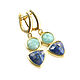 Lapis lazuli earrings, amazonite earrings,natural stone earrings, Earrings, Moscow,  Фото №1