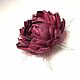 Brooch: Windy Lotus Burgundy Flower Handmade from Fabric. Brooches. ms. Decorator. My Livemaster. Фото №6