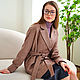 Order Oversize wool coat Terracotta wool demi-season orange gray. mozaika-rus. Livemaster. . Coats Фото №3