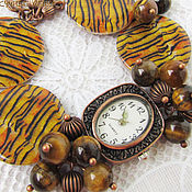 "Медовый нектар" наручные часы с бусинами лэмпворк