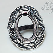 Материалы для творчества handmade. Livemaster - original item Ring base, insert 10 by 14 mm, silvering, Russia. Handmade.