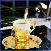 Посуда handmade. Livemaster - original item Coffee Cup and saucer Agate porcelain z58. Handmade.