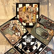 Открытки handmade. Livemaster - original item Postcard-box Alice through the looking glass. Handmade.