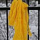 Большой желтый вязаный шарф, палантин "Осенний ветер". Шарфы. IRINA GRUDKINA Handmade Knitwear. Ярмарка Мастеров.  Фото №10