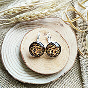 Украшения handmade. Livemaster - original item Silver plated earrings Hohloma (Golden pattern). Handmade.