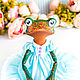 ❤ Лягушка текстильная кукла, лягушка жаба в подарок любимой  жене. Куклы и пупсы. ❤❤❤КУКЛЫ❤БРОШИ❤ИГРУШКИ❤ Марина Эберт. Ярмарка Мастеров.  Фото №5