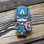 Украшения handmade. Livemaster - original item Wooden icon Captain America. Handmade.