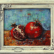 Картины и панно handmade. Livemaster - original item Oil painting on canvas pomegranates in a frame POMEGRANATE FRUIT. Handmade.