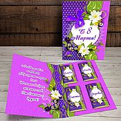 Сувениры и подарки handmade. Livemaster - original item Sweet postcard with chocolates. Handmade.