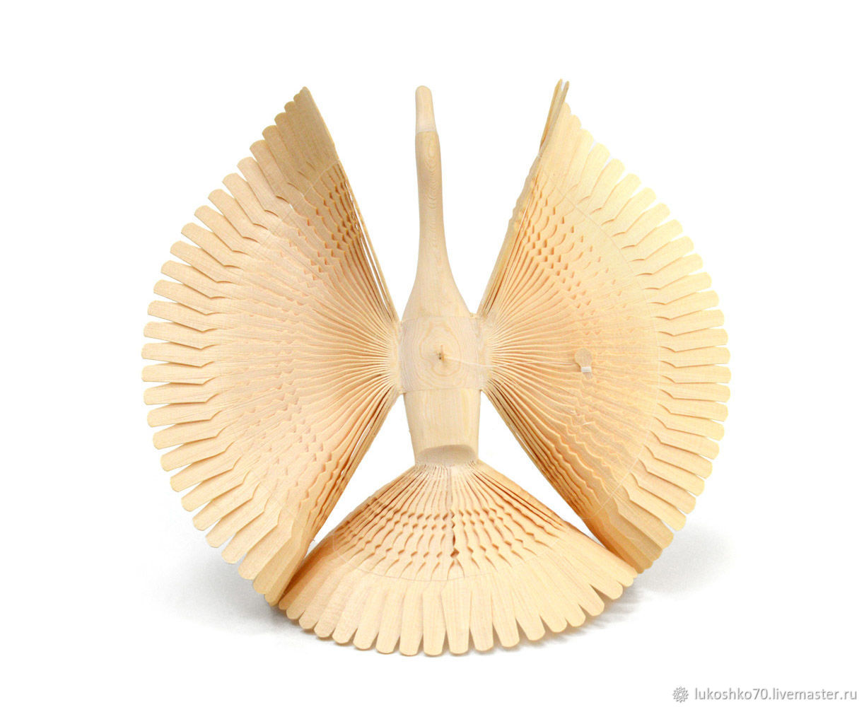 Птица счастья деревянная большая 40 см. Щепная птица. Арт.27007 ...