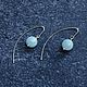 Silver earrings with aquamarine, Congo earrings, Moscow,  Фото №1