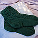 Носки зеленые с ажурным рисунком. Ручная работа. Носки. Knittessa. Ярмарка Мастеров.  Фото №5