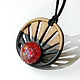 Pendant, wood and glass 'Sunrise' (Eben). Pendants. OakForest Wooden Jewelry. Online shopping on My Livemaster.  Фото №2