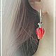 Серебряные серьги 925 "Мемуары Гейши" с бутонами  лэмпворк и swarovski. Серьги классические. Farfalla Design by Olga Kadaner. Ярмарка Мастеров.  Фото №4