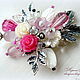 Brooch 'Pink dream'. Brooches. Red Rose. Online shopping on My Livemaster.  Фото №2