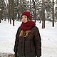 Burgundy hat with a lapel. Caps. allabarinova. My Livemaster. Фото №4