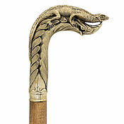 Украшения handmade. Livemaster - original item Lizard walking stick, brass, wood. Handmade.